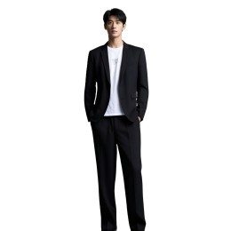 【Select Black Double-Breasted Sales Suit Set】|Fu Hui Jewelry|Jewelry Manufacturing|77% recycled fiber/17% rayon/6% spandex|Front double-button closure|Straight-cut suit pants included|Complete Suit Set Wholesale BS699 【Select Black Double-Breasted Sales Suit Set】|Fu Hui Jewelry|Jewelry Manufacturing|77% recycled fiber/17% rayon/6% spandex|Front double-button closure|Straight-cut suit pants included|Complete Suit Set Wholesale BS699